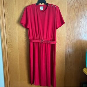 Leslie Fay size 14 vintage red dress